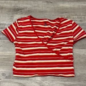 Me to We crop v neck crossed shirt. Size medium. Hardly ever warn.